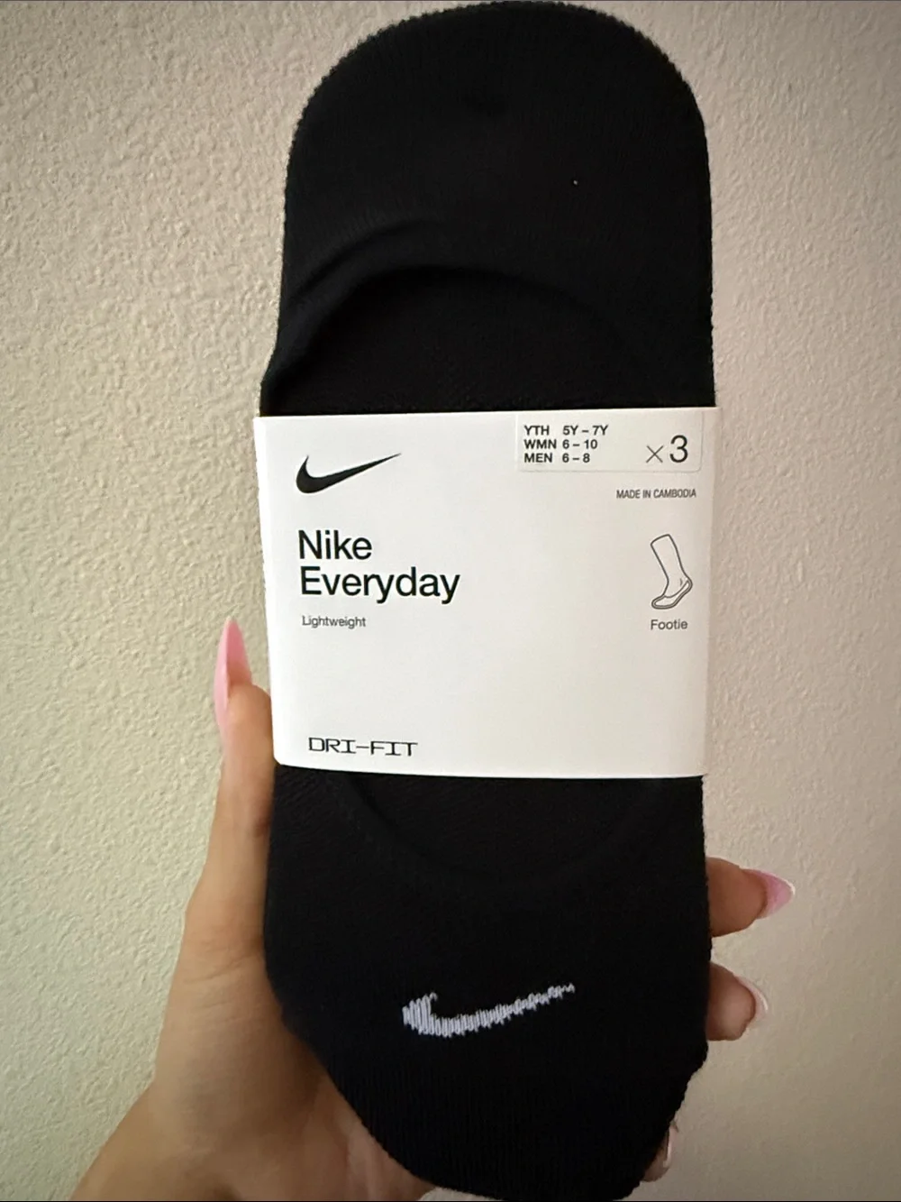 Nike Black No-Show Dri-FIT Footie Socks (3 Pack)